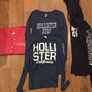 Various Hollister XS and Small Long Sleeve Shirts